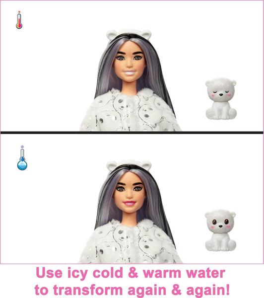 Imagem de Boneca Barbie Cutie Reveal Snowflake Sparkle com urso polar