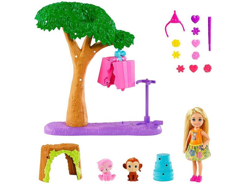 Imagem de Boneca Barbie Dreamhouse Adventures - Chelsea & Animais da Selva com Acessórios Mattel