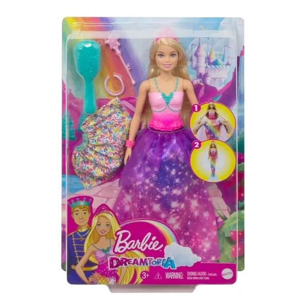 Imagem de Boneca barbie dreamtopia 2 em 1 princesa / sereia mattel