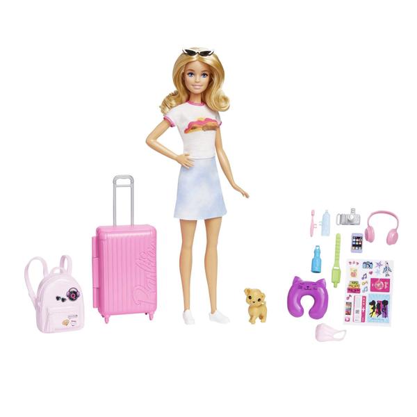 Imagem de Boneca Barbie e Acessórios, conjunto de viagem Malibu com Pupp