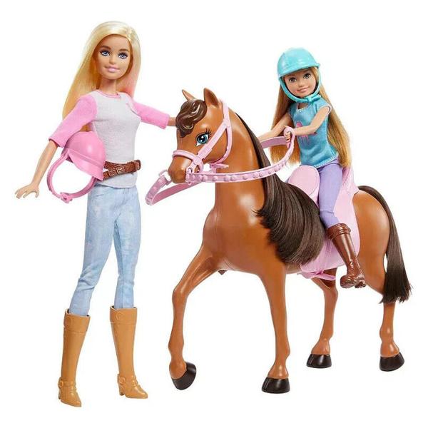 Imagem de Boneca Barbie e Stacie Liçoes Montar a Cavalo Mattel - GXD65