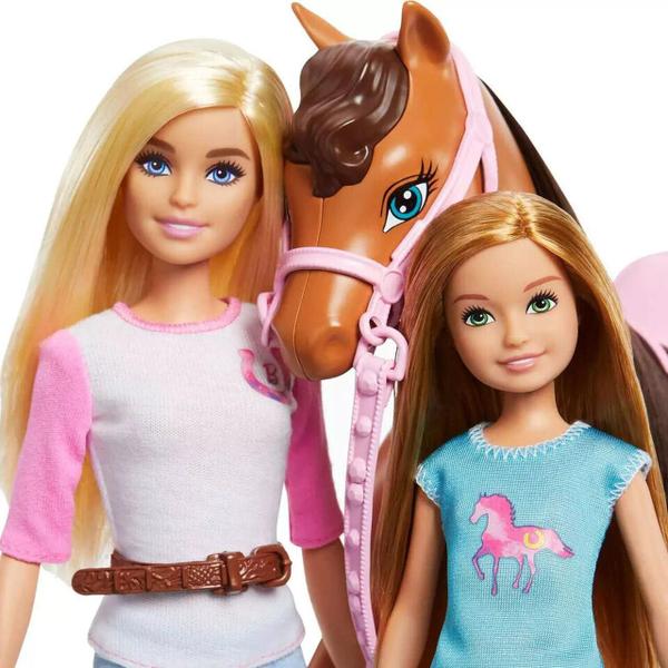 Imagem de Boneca Barbie E Stacie Liçoes Montar A Cavalo Mattel - Gxd65