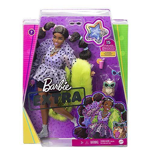 Imagem de Boneca Barbie Extra 7 com Pomerânia, Múltiplas Juntas, Cabelo Arco-Íris