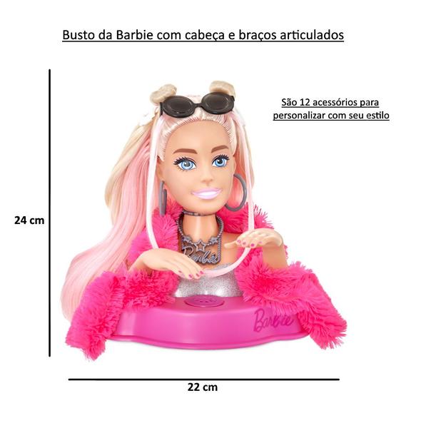 Imagem de Boneca Barbie Extra Busto Moda Maquiar Fala 12 Frases Mattel