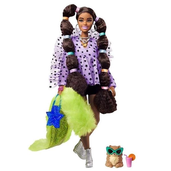 Imagem de Boneca Barbie Extra Negra Com Cachecol Felpo E Animal De Estimação - Mattel