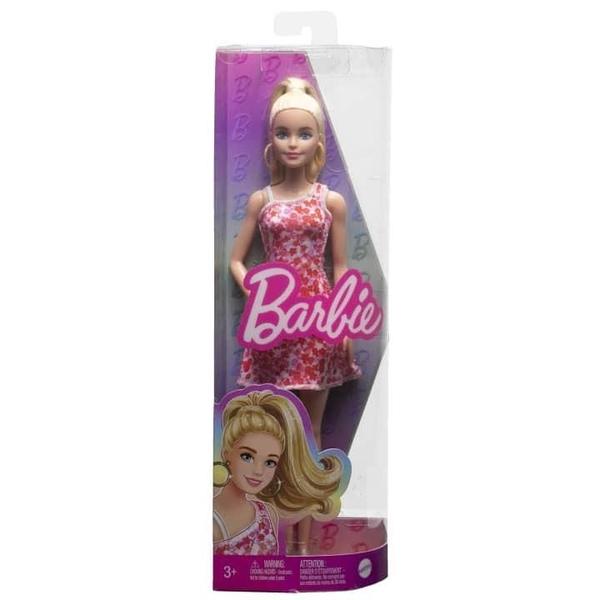 Imagem de Boneca Barbie Fashionista Loira Vestido Flores Vermelhas 205