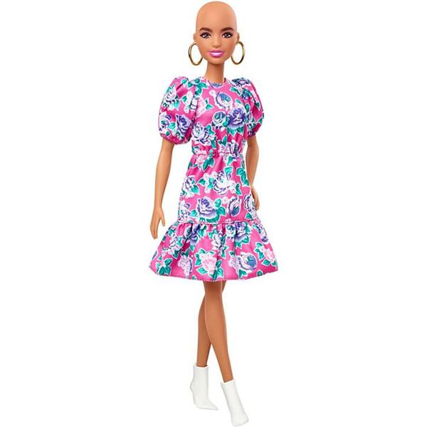 Imagem de Boneca Barbie Fashionistas Sem Cabelo Vestido Floral GHW64 - Mattel (15064)