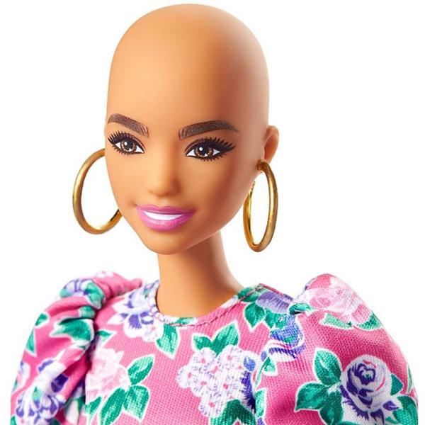 Imagem de Boneca Barbie Fashionistas Sem Cabelo Vestido Floral GHW64 - Mattel (15064)