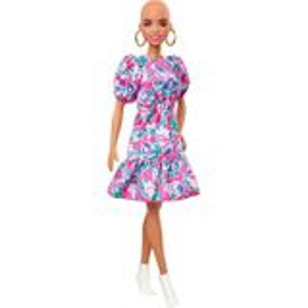 Imagem de Boneca Barbie Fashionistas Sem Cabelo Vestido Floral GHW64 - Mattel (15064)