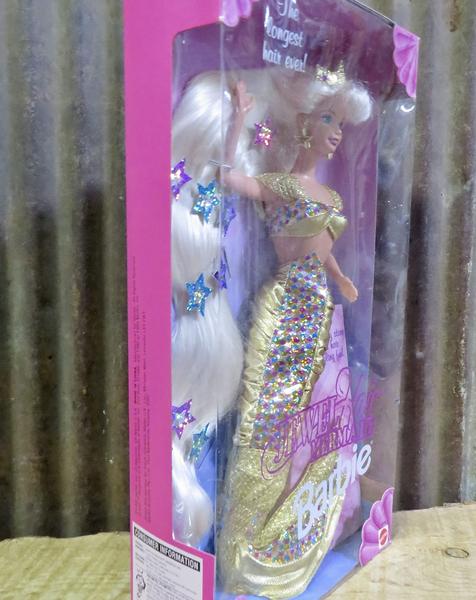 Imagem de Boneca Barbie Jewel Hair Mermaid Mattel 1995 com estrelas brilhantes