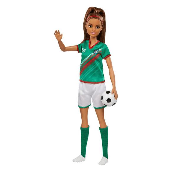 Imagem de Boneca Barbie Jogadora de Futebol Camisa Verde Mattel