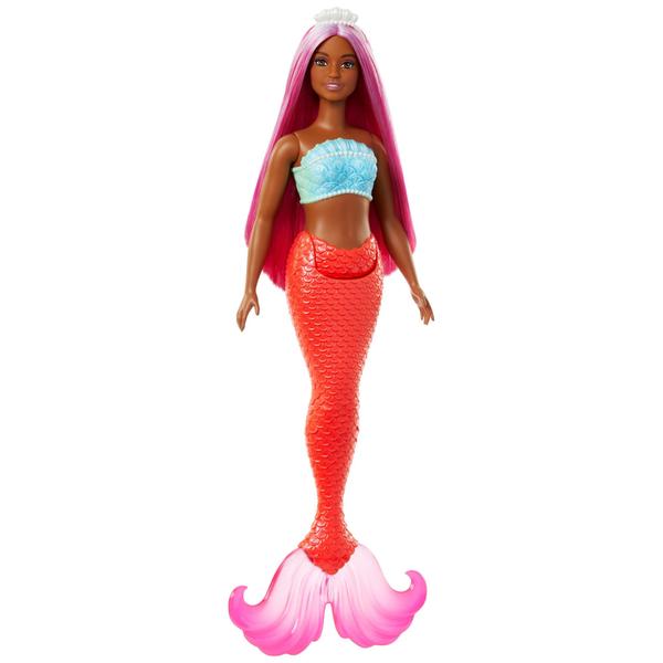 Imagem de Boneca Barbie Mermaid com cabelo e bandana magenta Fantasy