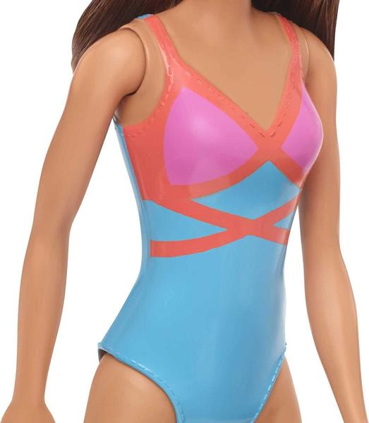 Imagem de Boneca Barbie Moda Praia Morena com Maiô Azul GHW40 - Mattel (24917)