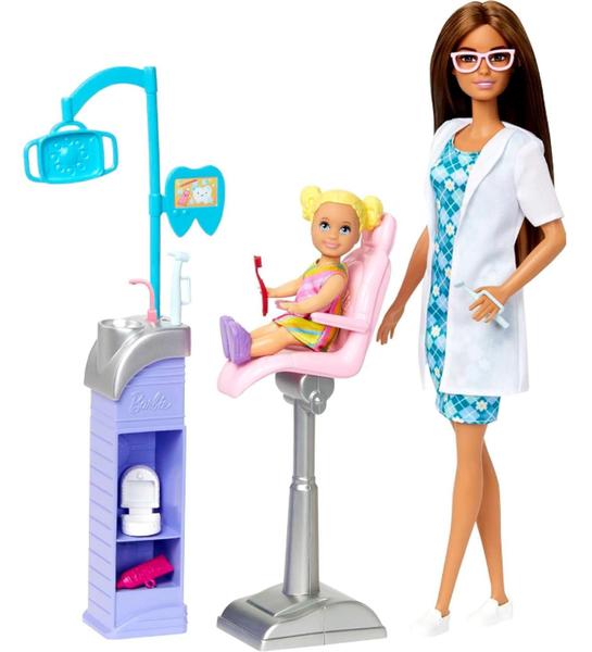 Imagem de Boneca Barbie Morena Profissões Dentista e Acessórios HKT70 - Mattel (40882)