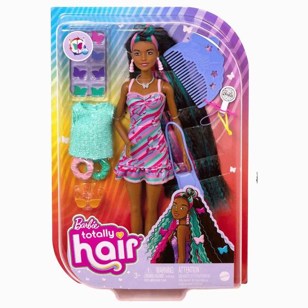 Imagem de Boneca Barbie Morena Totally Hair Cabelo Colorido Mattel