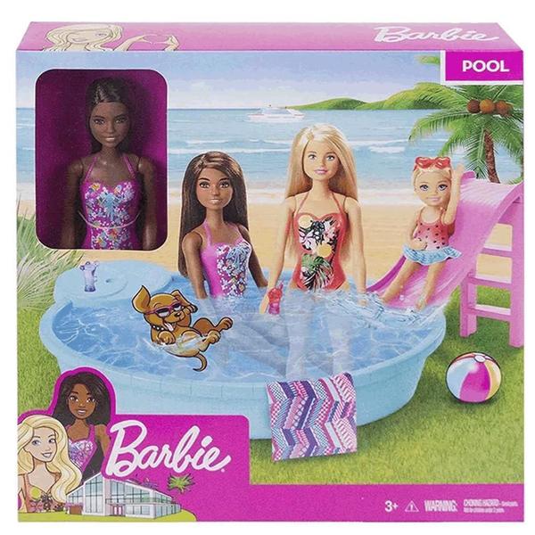 Imagem de Boneca Barbie Negra Com Piscina E Acessórios Verão Da Barbie