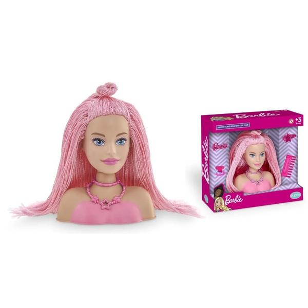 Imagem de Boneca Barbie Pentear Mini Styling Head Special Hair Cabelo Rosa C/ Acessorios