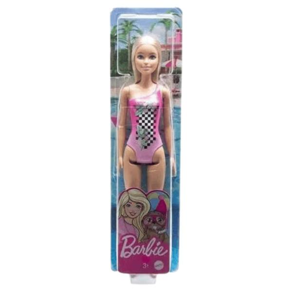 Imagem de Boneca Barbie Praia Maiô Rosa Com Xadrez Fashionista Mattel