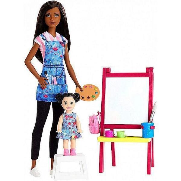 Imagem de Boneca Barbie Professora De Arte Morena Artista Gjm30 Mattel