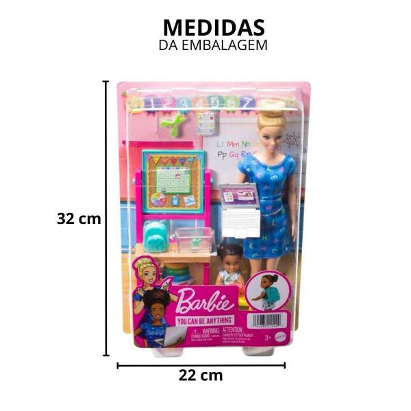 Imagem de Boneca Barbie Profissões Professora Cabelo Loiro Com Bebê