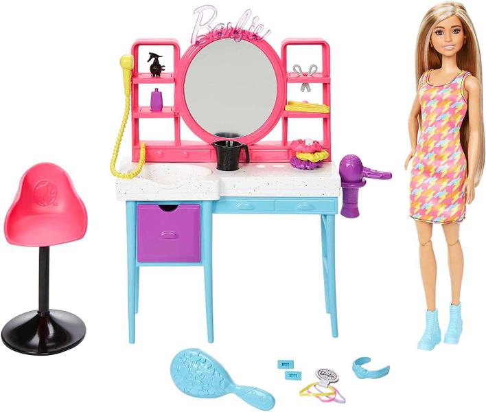 Boneca Barbie Salão de Beleza Totally Hair Mattel HKV00 Imagem de Boneca Barbie Salão de Beleza Totally Hair Mattel HKV00