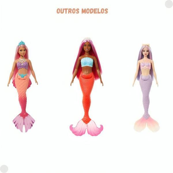 Imagem de Boneca Barbie Sereia Cauda Laranja Cabelo Rosa Hrr02 Mattel