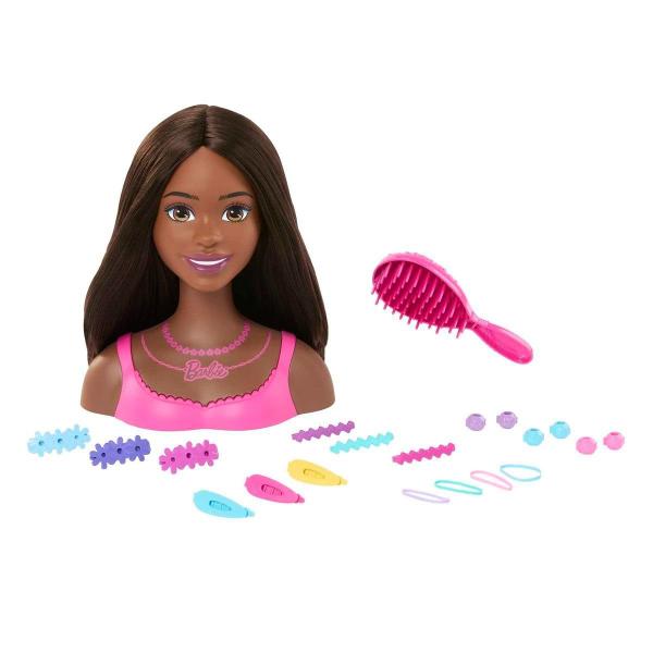 Imagem de Boneca Barbie Styling Head, cabelo castanho com 20 acessórios