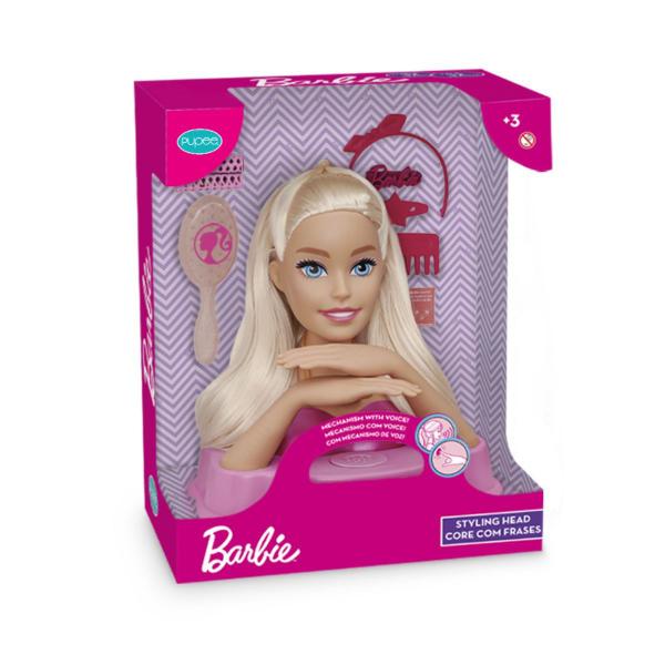 Imagem de Boneca Barbie Styling Head Head Core com Frases Original Pentear Maquiar