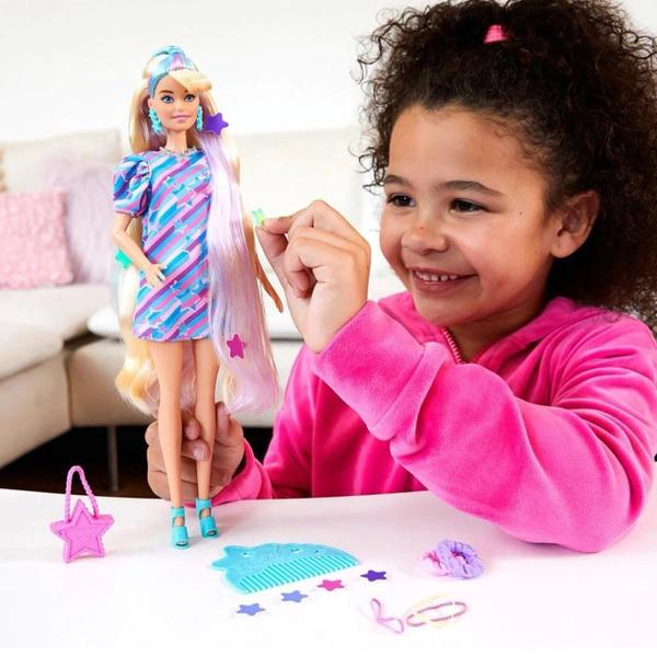 Imagem de Boneca Barbie Vestido de Estrelas Totally Hair Mattel - HCM88