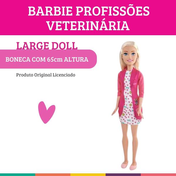 Imagem de Boneca Barbie Veterinária Large Doll 65cm Licenciado Pupee