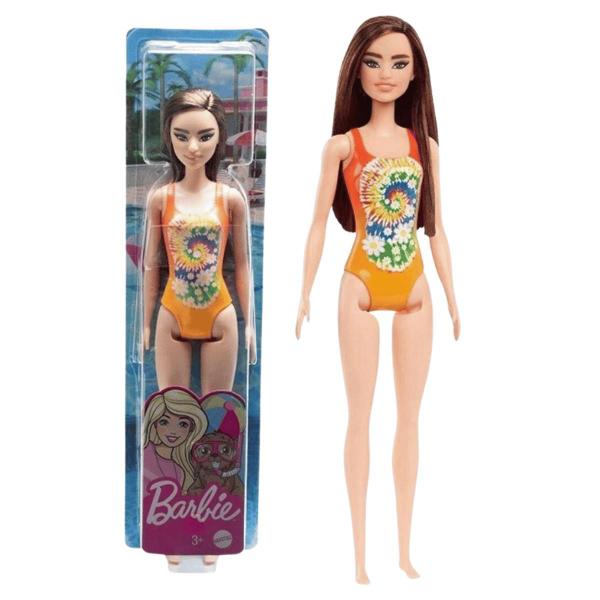 Imagem de Boneca BarbieMorena Maiô Laranja Dia de Praia 30Cm 3+ Mattel