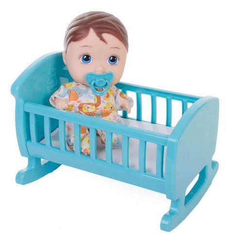 Imagem de Boneca Bebê Baby Alive Little Dolls Brinquedo Menina Bercinho Chupeta