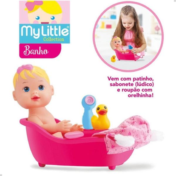 Imagem de Boneca Bebe Banho Banheira Brinquedo Meninas Ducha C/ Água