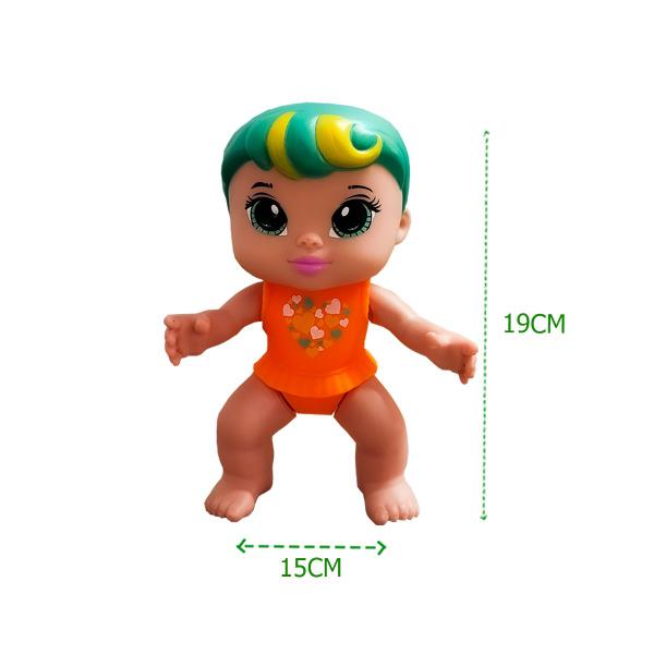 Imagem de Boneca Bebe Bebezinha Rayce Hora da Papinha Pequena Infantil Vinil C/ Acessórios