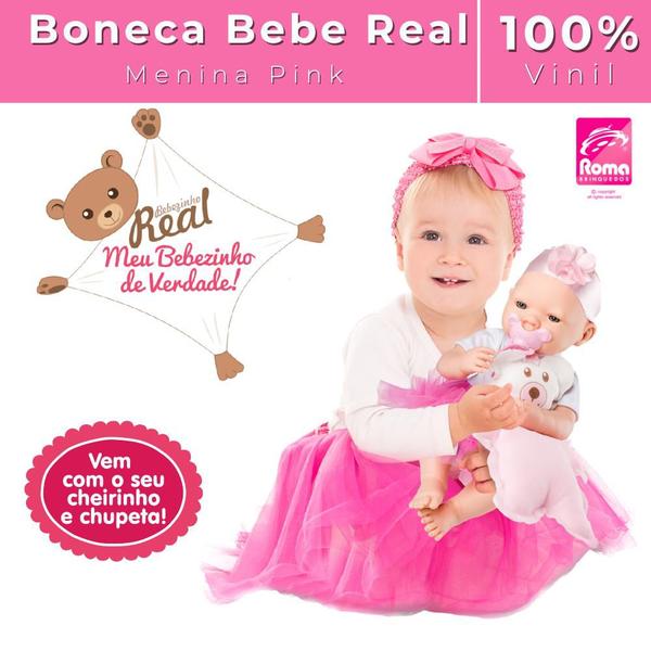 Imagem de Boneca Bebe Bebezinho Real Menina Reborn 34 cm Roma