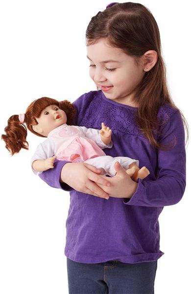 Imagem de Boneca Bebê Brianna de 30cm com Cabelo e Roupa Melissa & Doug