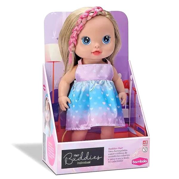 Boneca Bebê Cabelo Fashion Vestido e Trancinha Rosa Bambola Imagem de Boneca Bebê Cabelo Fashion Vestido e Trancinha Rosa Bambola