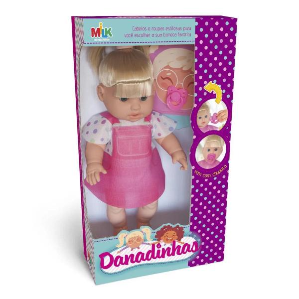 Imagem de Boneca Bebê Cabelo Loiro Coleção Danadinha 34cm + Bolsinha