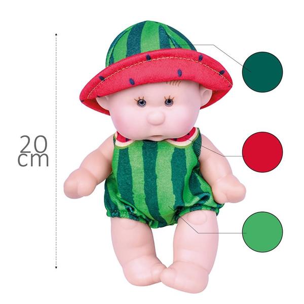 Imagem de Boneca Bebê Coleção Fruity Baby Cheirinho Frutas Melancia - Super Toys