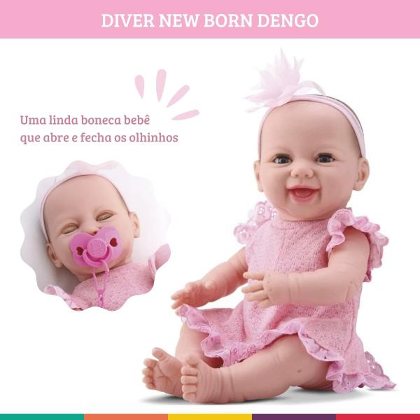 Imagem de Boneca Bebê Coleção New Born Dengo Estilo Reborn Acessórios