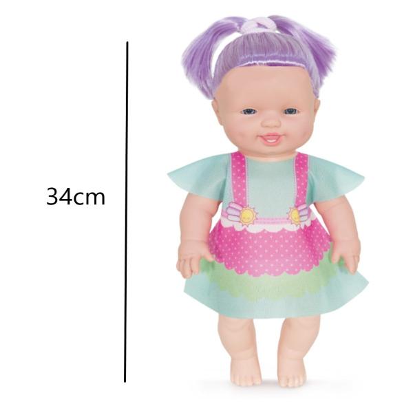 Imagem de Boneca Bebê Colors Tuca Sapekinha 34cm Menina + Carrinho