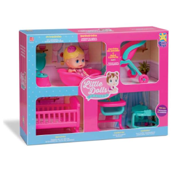 Imagem de Boneca Bebê com Acessórios - Little Dolls - Casinha - Divertoys