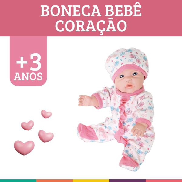 Imagem de Boneca Bebê Coração Menina Fofinha Roupinha Linda Milk