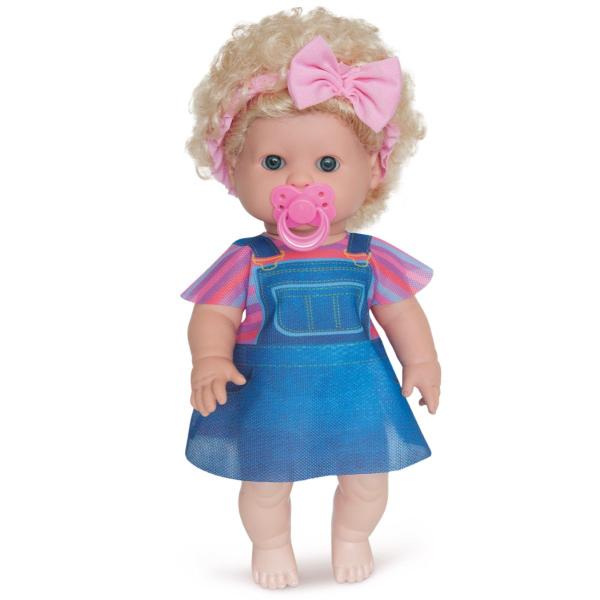 Boneca Bebê Danadinha Cabelo Crespo Loiro + Carrinho e Bolsa - Milk Brinquedo Imagem de Boneca Bebê Danadinha Cabelo Crespo Loiro + Carrinho e Bolsa