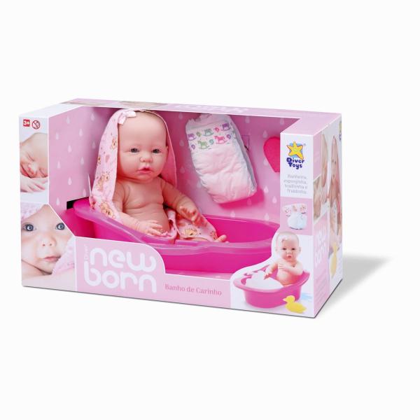 Imagem de Boneca Bebê Diver New Born - Banho De Carinho C/ Banheira