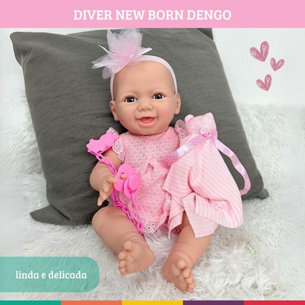 Imagem de Boneca Bebê Estilo Reborn Menina Dengo Abre E Fecha Os Olhos