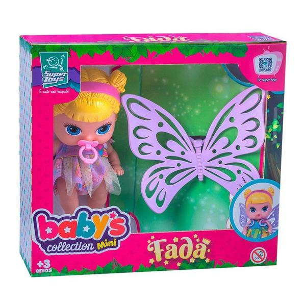 Imagem de Boneca Bebê Fadinha Baby Collection Mini C/ Asa - Super Toys