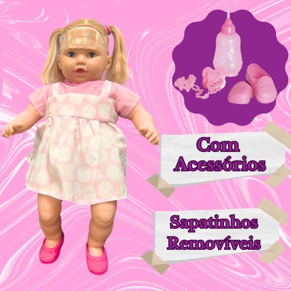 Boneca bebe Fala Frases Bebezão Com Cabelo e Som Meninas Com Chupeta E Mamadeira Sonho Azul Cotiplás Imagem de Boneca bebe Fala Frases Bebezão Com Cabelo e Som Meninas Com Chupeta E Mamadeira Sonho Azul Cotiplás