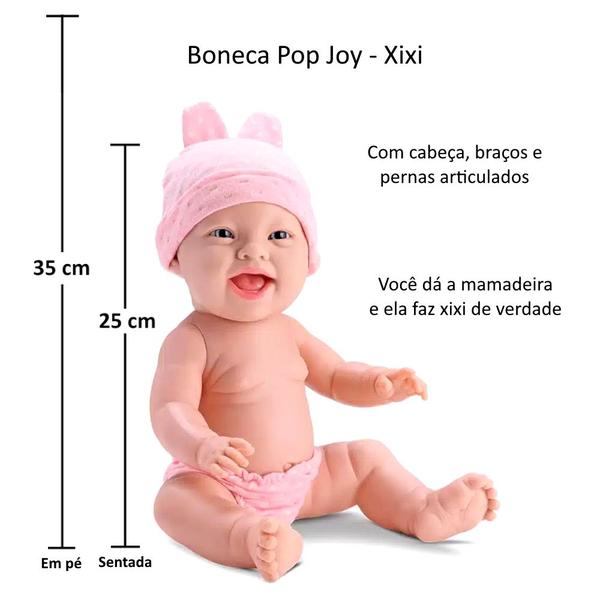 Boneca Bebê Faz Xixi e Troca Fralda Vinil Realista Bambola