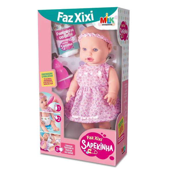 Boneca Bebe Faz Xixi + Fralda + Mamadeira - Envio Rápido - Milk Brinquedo Imagem de Boneca Bebe Faz Xixi + Fralda + Mamadeira - Envio Rápido
